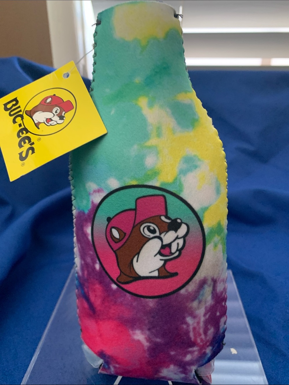 Buc-ee's Tie-Dye Bottle Koozie with Zipper